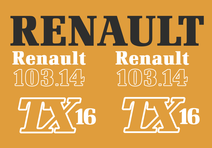 Jeu de bandeaux adhésifs pour Renault RVB-103-14TX16