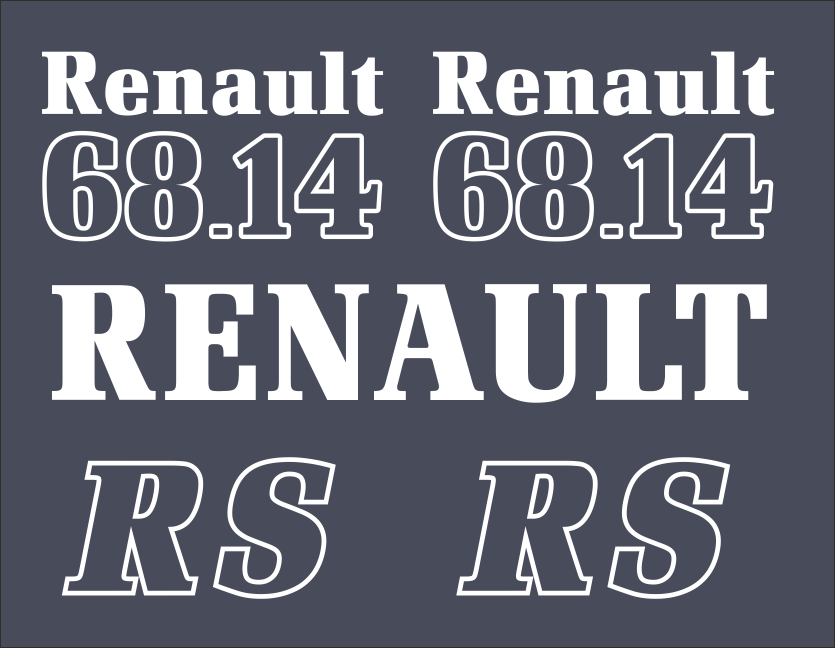 Jeu de bandeaux adhésifs pour Renault RVB-068-14RS