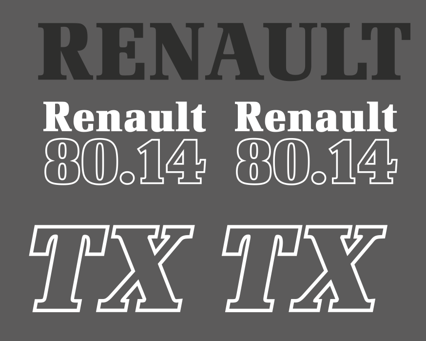 Jeu de bandeaux adhésifs pour Renault RVB-080-14TX