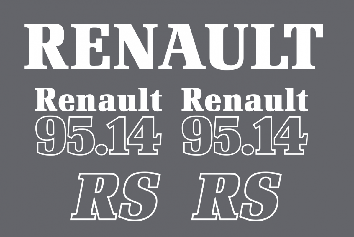 Jeu de bandeaux adhésifs pour RENAULT RVB-095-14 RS