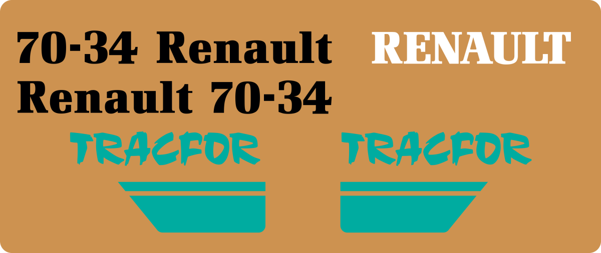 Jeu de bandeaux adhésifs pour Renault RVB-070-34-1 Tracfor